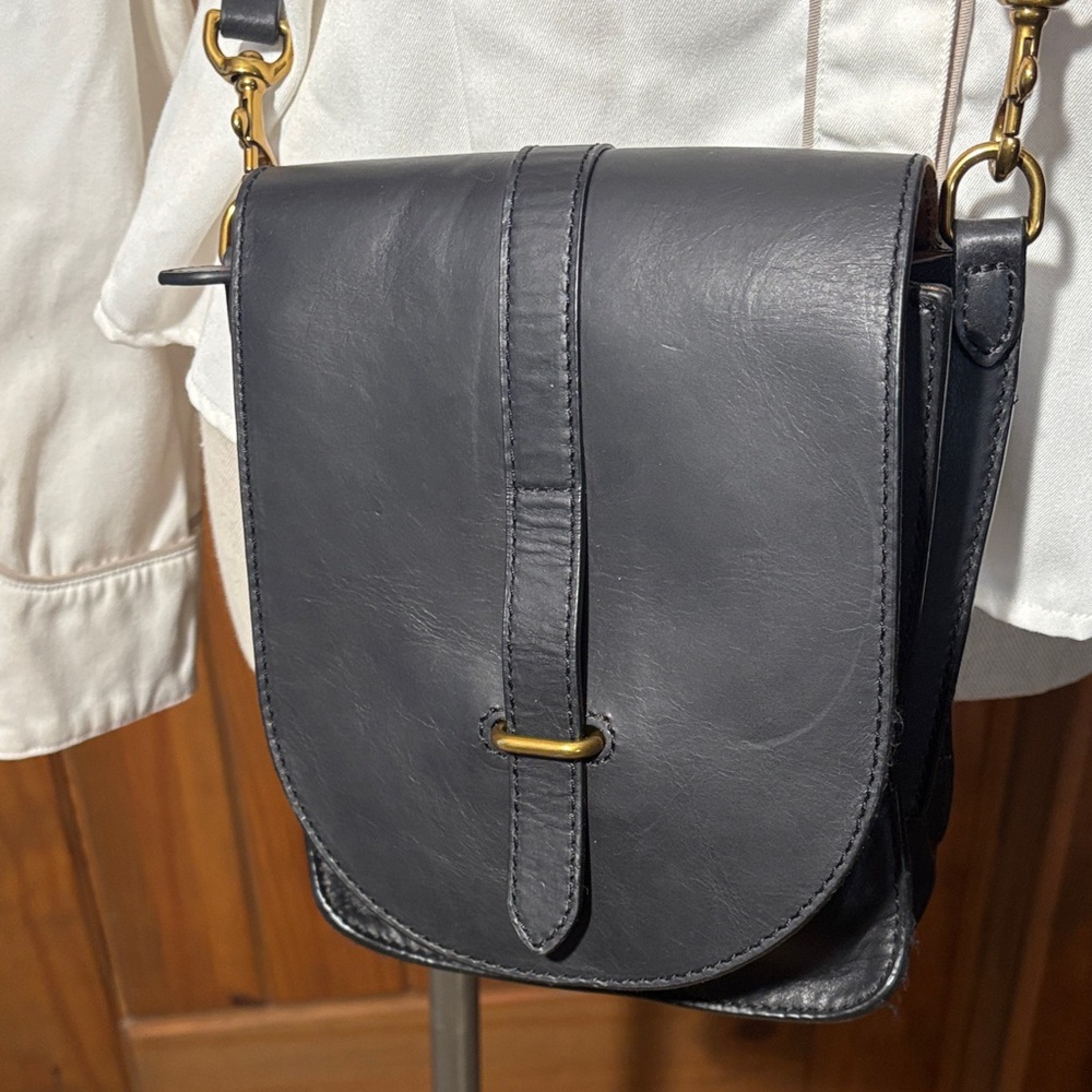Black Leather Crossbody Bag